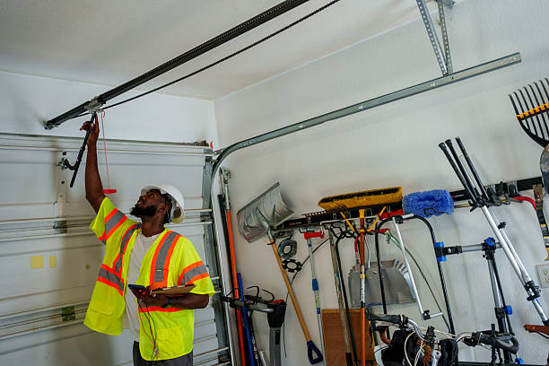 Professional Garage Door Panel Replacement technician working in The Hills, TX